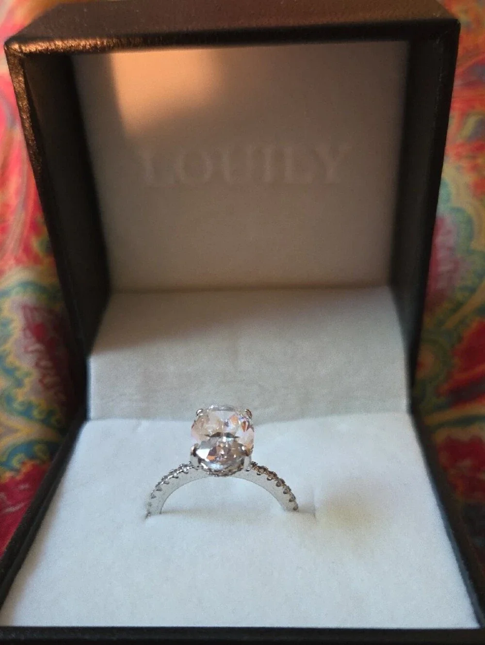 Oval Clear Stone Silver Ring By LOUILY- Women's Fashion Jewelry